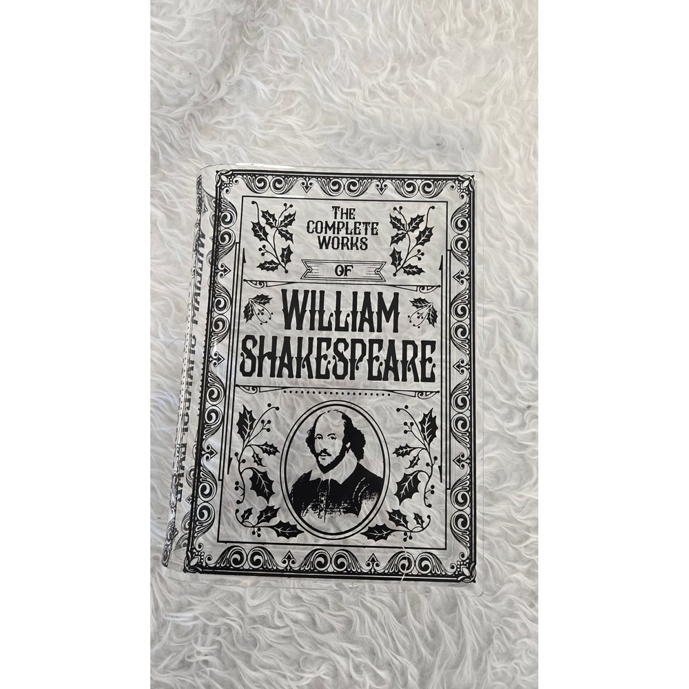 William Shakespeare Book Shaped Clear Acrylic Flower Vase Literary Home Dec 8in